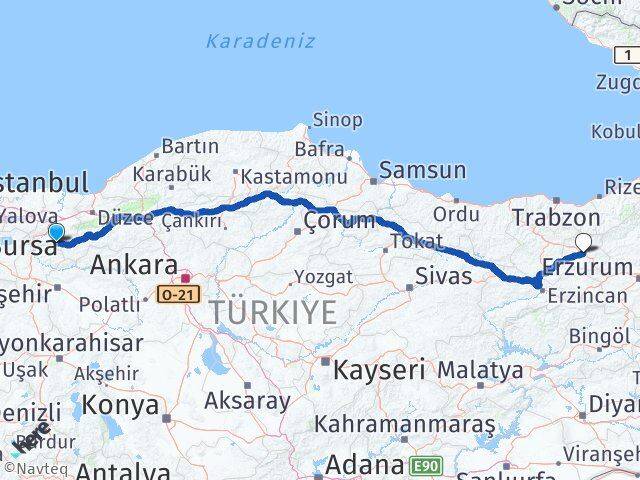 Sakarya Taraklı Bayburt Arası Kaç Km - Yol Haritası