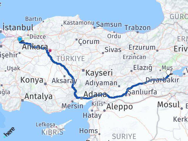 Sakarya Taraklı Bitlis Arası Kaç Km - Yol Haritası