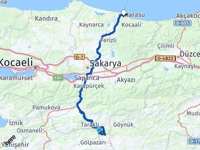 Çamtepe Karasu Otogarı Arası Kaç Km - Yol Tarifi
