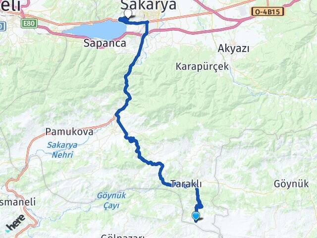 Hacıaliler Sakarya Üniversitesi Arası Kaç Km - Yol Tarifi