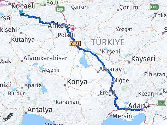 Sakarya Taraklı Osmaniye Arası Kaç Km - Yol Haritası
