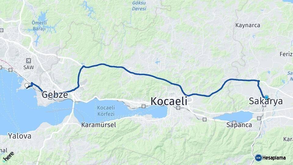 Sakarya Tuzla İstanbul Arası Kaç Km - Yol Haritası