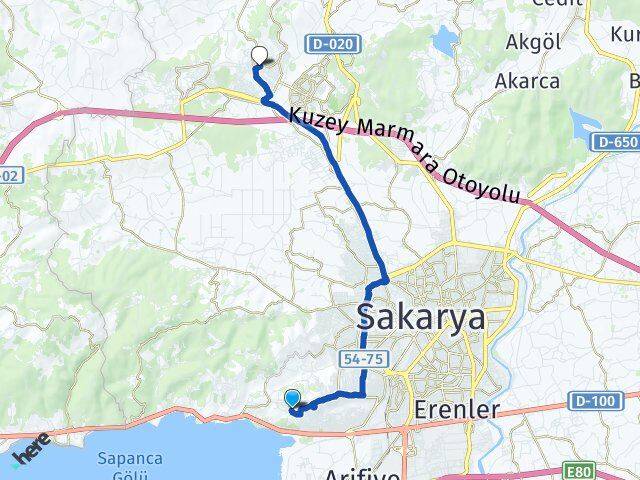 Sakarya Üniversitesi 15 Temmuz Camili Arası Kaç Km - Yol Tarifi