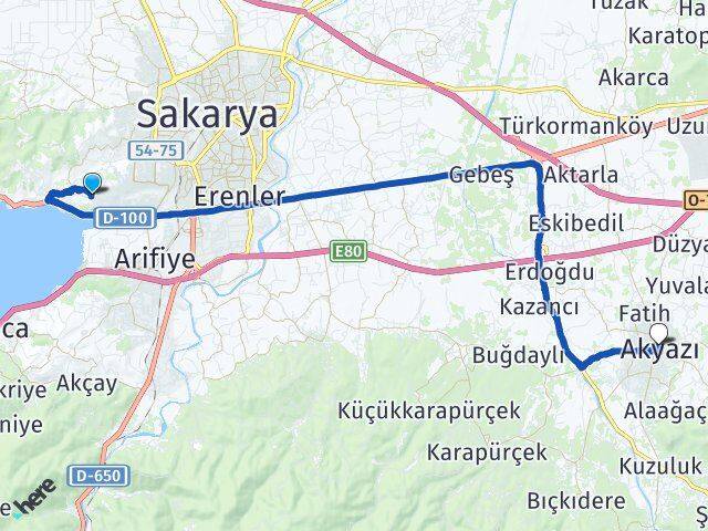 Sakarya Üniversitesi Akyazı Arası Kaç Km - Yol Tarifi