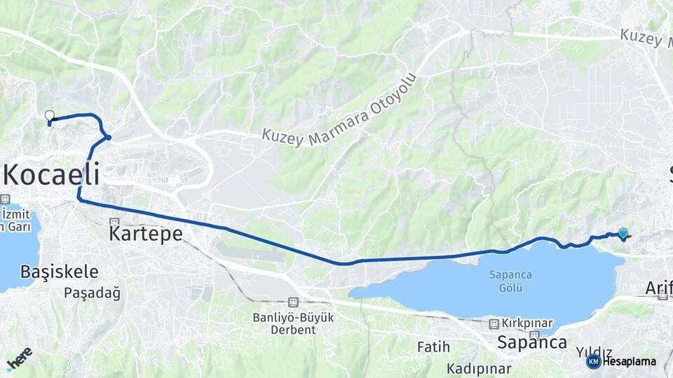 Sakarya Üniversitesi Kocaeli Üniversitesi Arası Kaç Km - Yol Tarifi