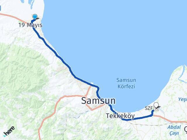 Ballıca Çarşamba Havalimanı Arası Kaç Km - Yol Tarifi