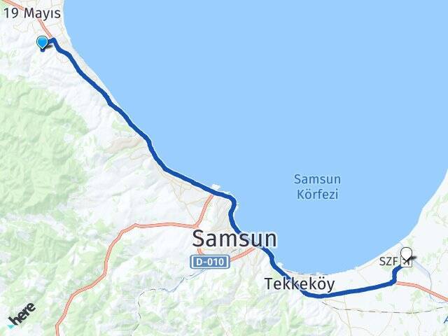Beylik Çarşamba Havalimanı Arası Kaç Km - Yol Tarifi