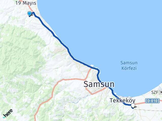 Beylik Tekkeköy Otobüs Terminali Arası Kaç Km - Yol Tarifi