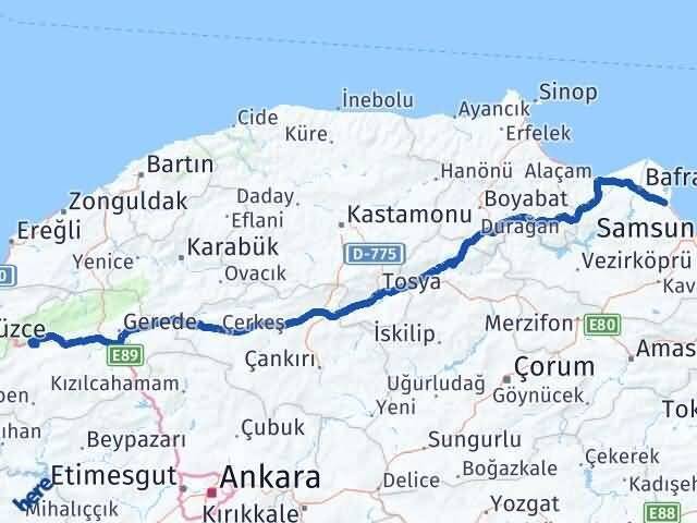 19 Mayıs Bolu Arası Kaç Km - Yol Tarifi