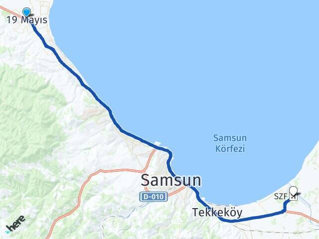 Cumhuriyet Çarşamba Havalimanı Arası Kaç Km - Yol Tarifi