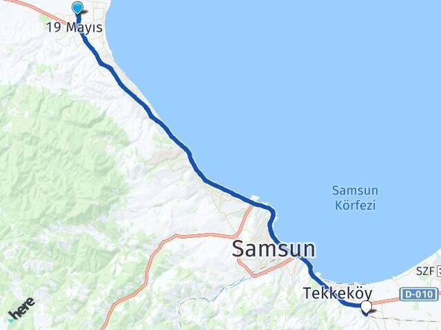 Yeni Tekkeköy Otobüs Terminali Arası Kaç Km - Yol Tarifi