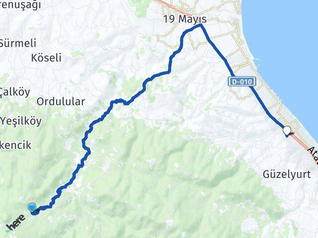 Yeşilyurt Atakum Arası Kaç Km - Yol Tarifi