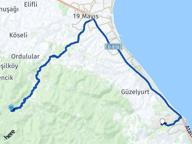Yeşilyurt Ondokuz Mayıs Üniversitesi Arası Kaç Km - Yol Tarifi