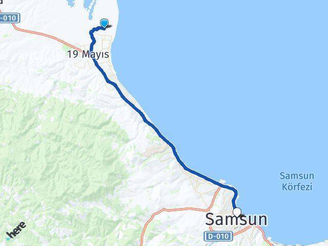 Yörükler Samsun Arası Kaç Km - Yol Tarifi