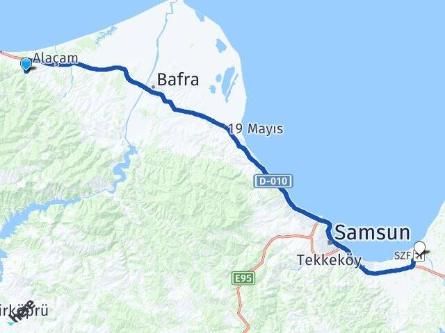 Kadıköy Çarşamba Havalimanı Arası Kaç Km - Yol Tarifi