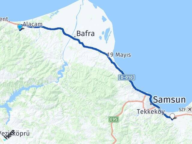 Kadıköy Tekkeköy Otobüs Terminali Arası Kaç Km - Yol Tarifi
