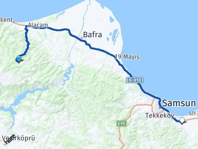 Tepebölmesi Tekkeköy Otobüs Terminali Arası Kaç Km - Yol Tarifi