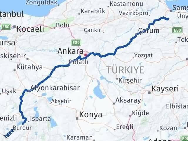 Asarcık Burdur Arası Kaç Km - Yol Tarifi