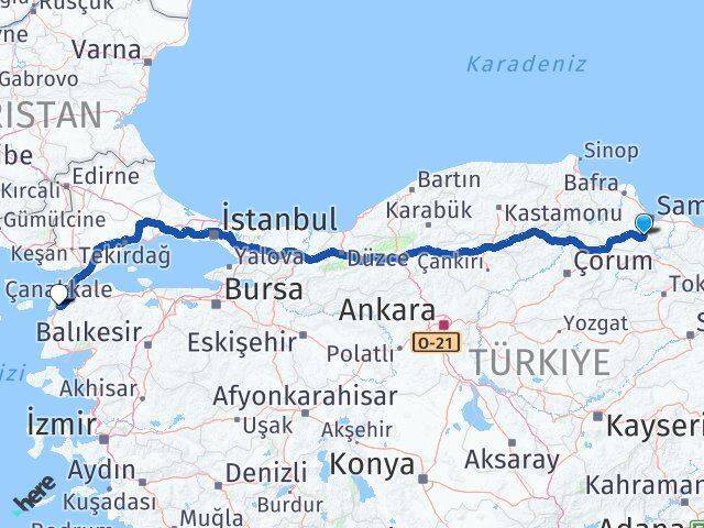 Asarcık Çanakkale Arası Kaç Km - Yol Tarifi