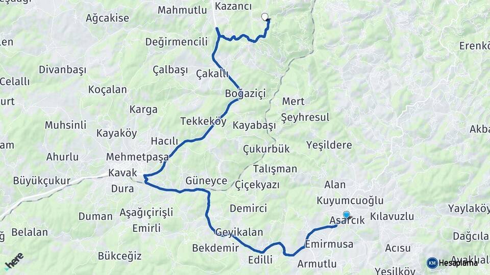 Samsun Asarcık Canik Arası Kaç Km - Yol Haritası