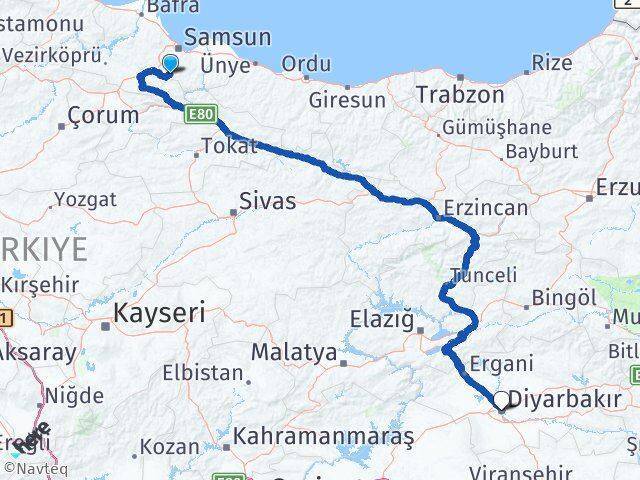 Asarcık Diyarbakır Arası Kaç Km - Yol Tarifi