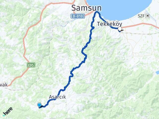 İmamlı Tekkeköy Otobüs Terminali Arası Kaç Km - Yol Tarifi