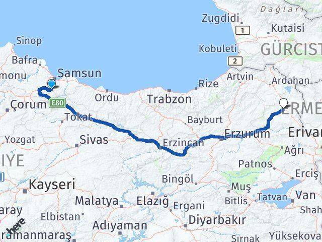Asarcık Kars Arası Kaç Km - Yol Tarifi