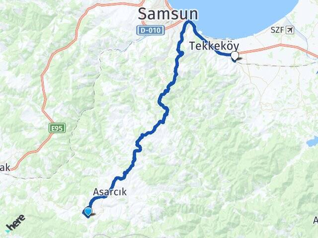 Sakızlık Tekkeköy Otobüs Terminali Arası Kaç Km - Yol Tarifi