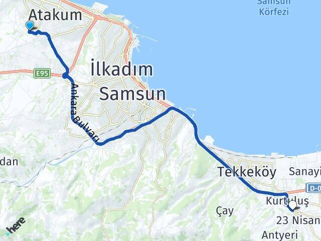 Balaç Tekkeköy Otobüs Terminali Arası Kaç Km - Yol Tarifi