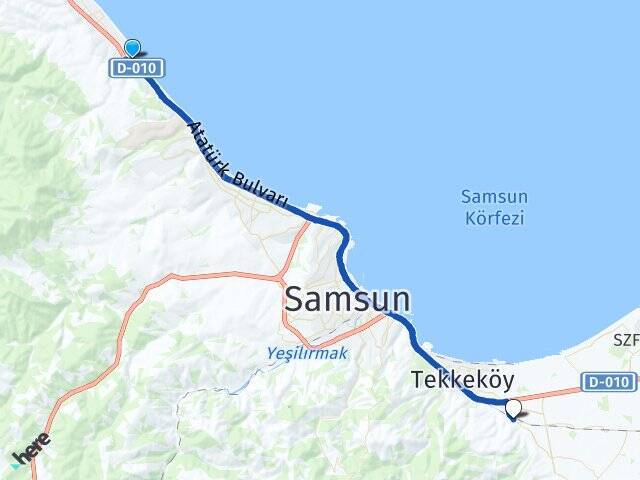 Çakırlar Yalı Tekkeköy Otobüs Terminali Arası Kaç Km - Yol Tarifi