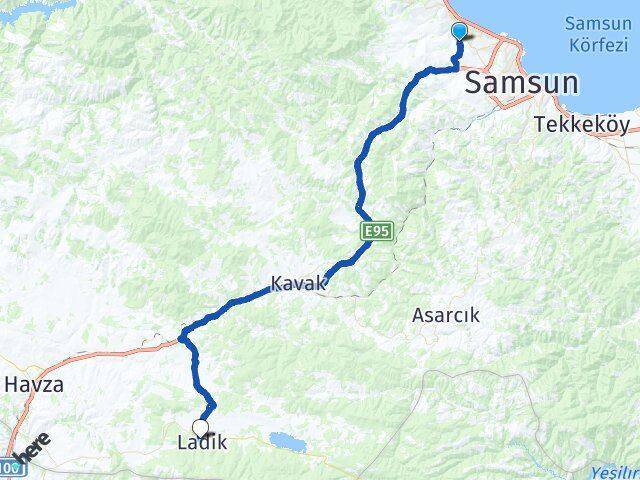 Çobanlı Ladik Arası Kaç Km - Yol Tarifi
