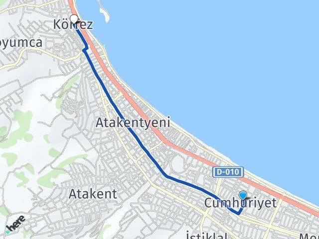 Cumhurıyet Körfez Arası Kaç Km - Yol Tarifi