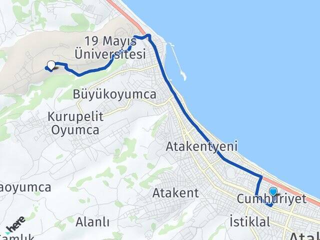 Cumhurıyet Ondokuz Mayıs Üniversitesi Arası Kaç Km - Yol Tarifi
