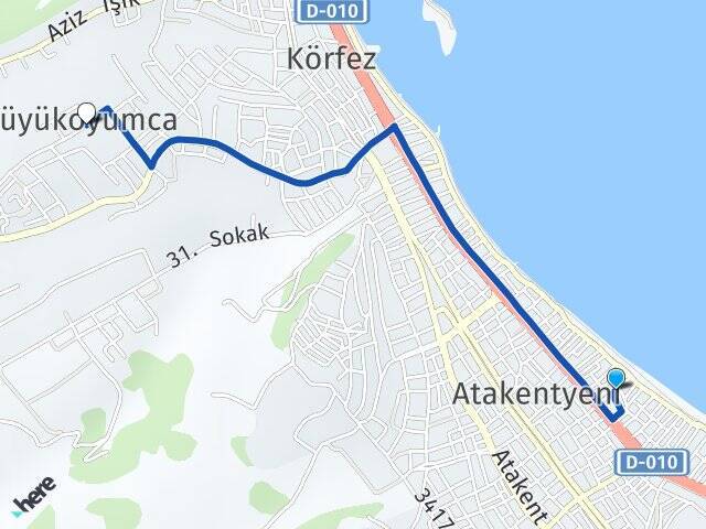 Güzelyalı Büyükoyumca Arası Kaç Km - Yol Tarifi