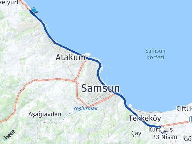 İncesu Tekkeköy Otobüs Terminali Arası Kaç Km - Yol Tarifi