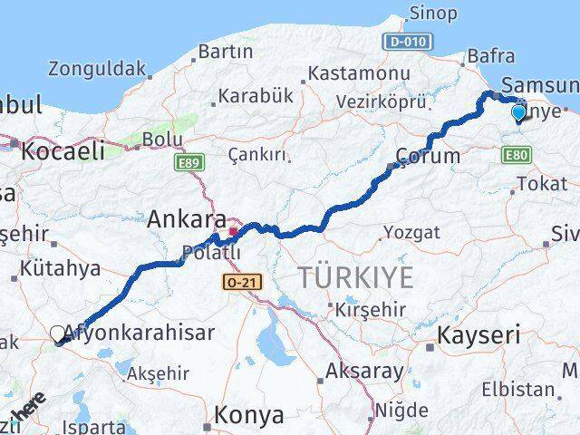 Ayvacık Afyonkarahisar Arası Kaç Km - Yol Tarifi