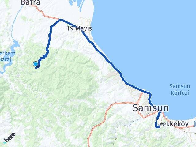 Alaçam Samsun Üniversitesi Arası Kaç Km - Yol Tarifi