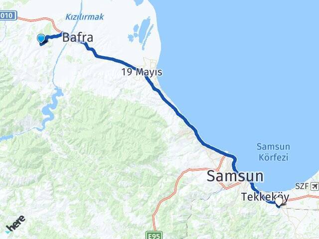 Barış Tekkeköy Otobüs Terminali Arası Kaç Km - Yol Tarifi