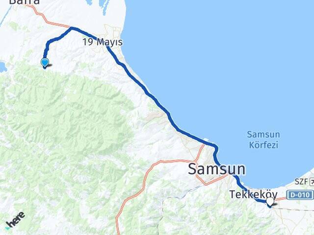 Çalköy Tekkeköy Otobüs Terminali Arası Kaç Km - Yol Tarifi