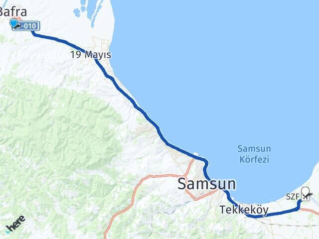 Dededağı Çarşamba Havalimanı Arası Kaç Km - Yol Tarifi