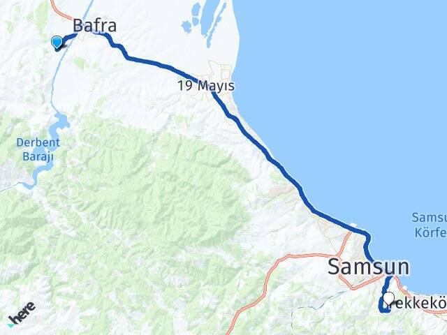 Dedeli Samsun Üniversitesi Arası Kaç Km - Yol Tarifi