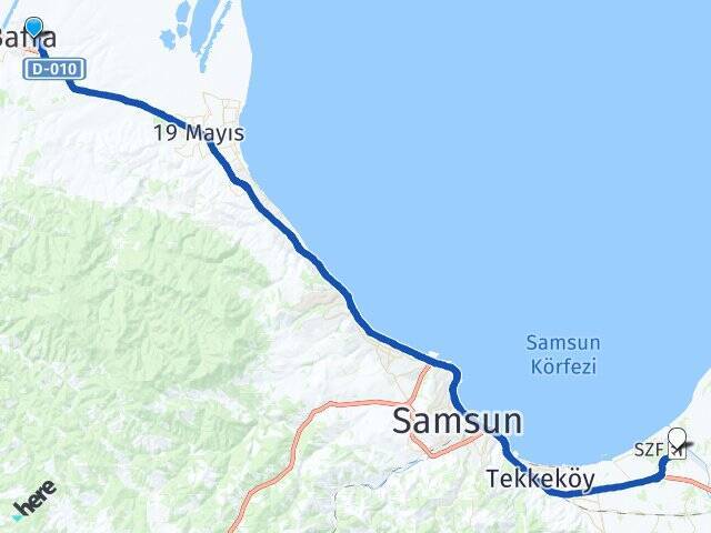 İsmetpaşa Çarşamba Havalimanı Arası Kaç Km - Yol Tarifi