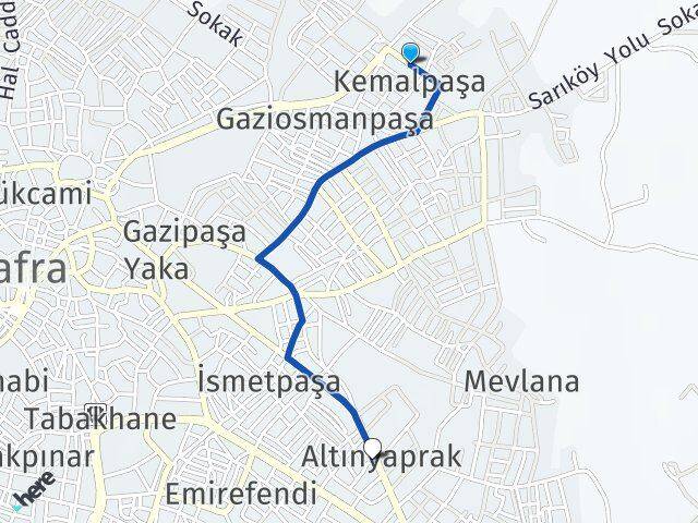 Kemalpaşa Altınyaprak Arası Kaç Km - Yol Tarifi