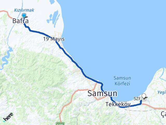 Kemalpaşa Çarşamba Havalimanı Arası Kaç Km - Yol Tarifi