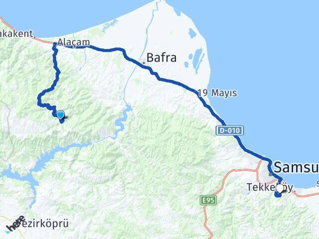 Komşupınar Samsun Üniversitesi Arası Kaç Km - Yol Tarifi