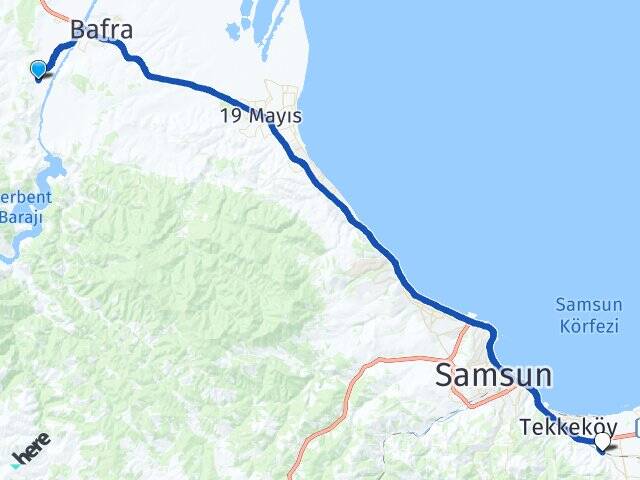 Örencik Tekkeköy Otobüs Terminali Arası Kaç Km - Yol Tarifi