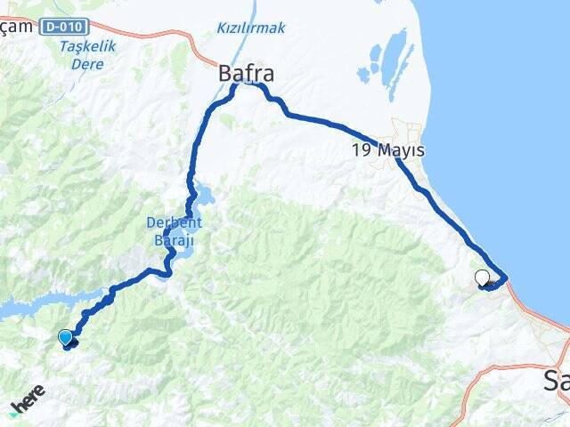 Şahinkaya Ondokuz Mayıs Üniversitesi Arası Kaç Km - Yol Tarifi