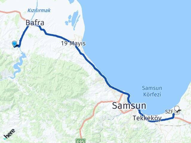 Türkköyü Çarşamba Havalimanı Arası Kaç Km - Yol Tarifi