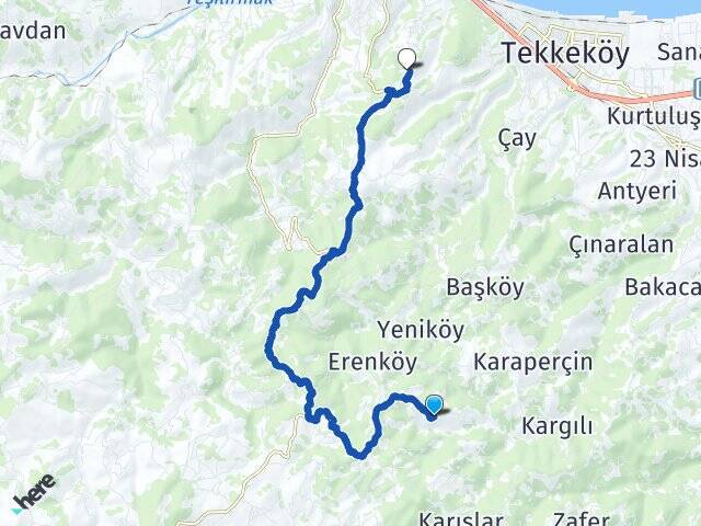 Çamalan Samsun Üniversitesi Arası Kaç Km - Yol Tarifi