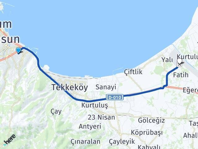 Yenimahalle Çarşamba Havalimanı Arası Kaç Km - Yol Tarifi